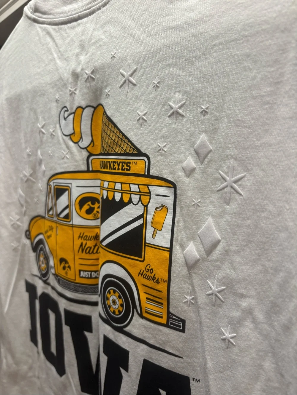 Nike Iowa Hawkeyes White Long-Sleeve Tee with Yellow Popsicle Patch